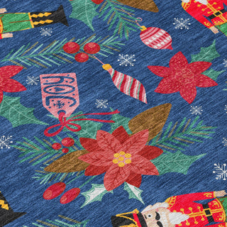 Piper Looms Chantille Christmas ACN1822 Navy Machine Washable Area Rug Swatch Image