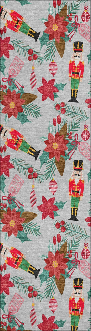 Piper Looms Chantille Christmas ACN1822 Silver Machine Washable Area Rug Runner Main Image