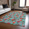 Piper Looms Chantille Christmas ACN1822 Teal Machine Washable Area Rug Lifestyle Image Feature
