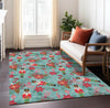 Piper Looms Chantille Christmas ACN1822 Teal Machine Washable Area Rug Lifestyle Image Feature