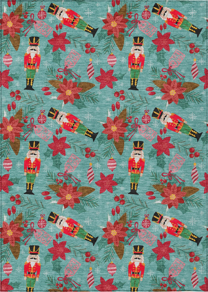 Piper Looms Chantille Christmas ACN1822 Teal Machine Washable Area Rug main image
