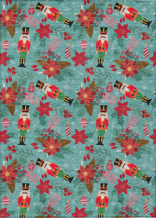 Piper Looms Chantille Christmas ACN1822 Teal Machine Washable Area Rug main image