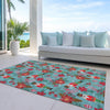 Piper Looms Chantille Christmas ACN1822 Teal Machine Washable Area Rug Outdoor Lifestyle Image Feature