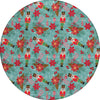 Piper Looms Chantille Christmas ACN1822 Teal Machine Washable Area Rug Round Main Image
