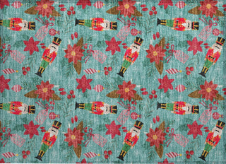 Piper Looms Chantille Christmas ACN1822 Teal Machine Washable Area Rug Scatter Main Image