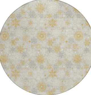 Piper Looms Chantille Christmas ACN1823 Beige Machine Washable Area Rug Round Main Image