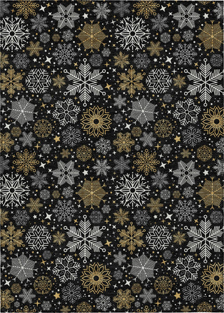 Piper Looms Chantille Christmas ACN1823 Black Machine Washable Area Rug main image
