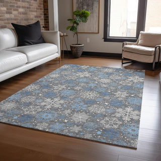 Piper Looms Chantille Christmas ACN1823 Gray Machine Washable Area Rug Lifestyle Image Feature
