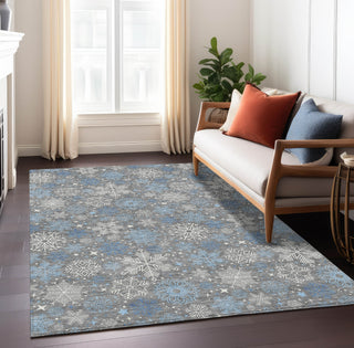 Piper Looms Chantille Christmas ACN1823 Gray Machine Washable Area Rug Lifestyle Image Feature