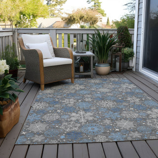 Piper Looms Chantille Christmas ACN1823 Gray Machine Washable Area Rug Outdoor Lifestyle Image Feature