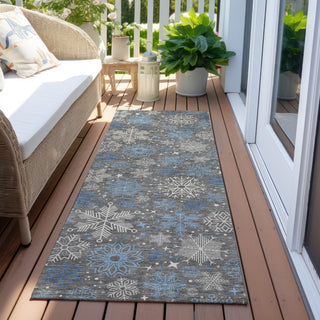 Piper Looms Chantille Christmas ACN1823 Gray Machine Washable Area Rug Runner Outdoor Lifestyle Image Feature