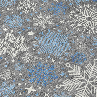 Piper Looms Chantille Christmas ACN1823 Gray Machine Washable Area Rug Swatch Image