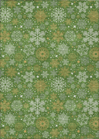 Piper Looms Chantille Christmas ACN1823 Green Machine Washable Area Rug main image