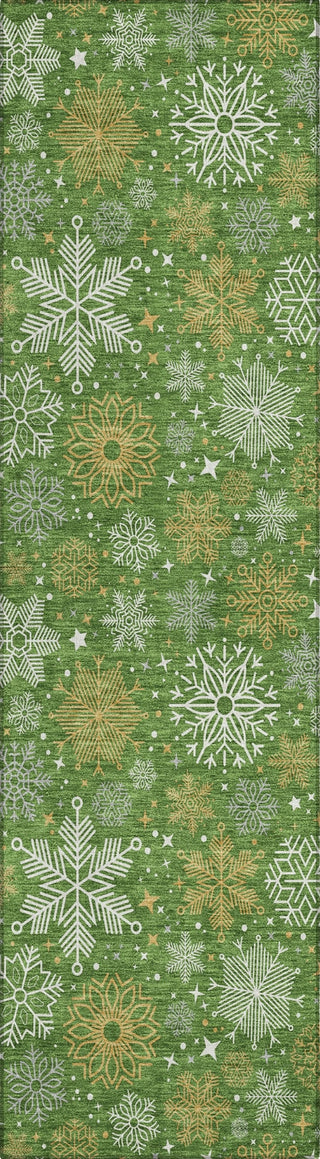 Piper Looms Chantille Christmas ACN1823 Green Machine Washable Area Rug Runner Main Image