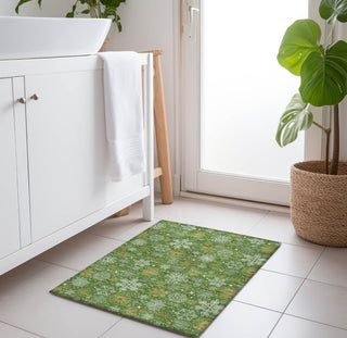 Piper Looms Chantille Christmas ACN1823 Green Machine Washable Area Rug Scatter Lifestyle Image Feature