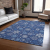 Piper Looms Chantille Christmas ACN1823 Navy Machine Washable Area Rug Lifestyle Image Feature