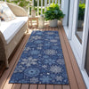 Piper Looms Chantille Christmas ACN1823 Navy Machine Washable Area Rug Runner Outdoor Lifestyle Image Feature