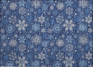Piper Looms Chantille Christmas ACN1823 Navy Machine Washable Area Rug Scatter Main Image