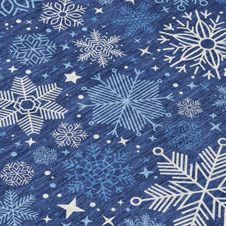 Piper Looms Chantille Christmas ACN1823 Navy Machine Washable Area Rug Swatch Image