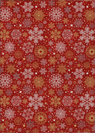 Piper Looms Chantille Christmas ACN1823 Red Machine Washable Area Rug main image