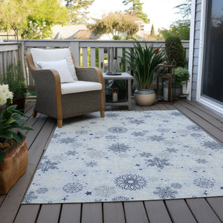 Piper Looms Chantille Christmas ACN1823 Sky Machine Washable Area Rug Outdoor Lifestyle Image Feature