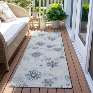 Piper Looms Chantille Christmas ACN1823 Sky Machine Washable Area Rug Runner Outdoor Lifestyle Image Feature