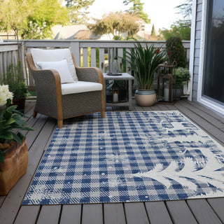 Piper Looms Chantille Christmas ACN1824 Blue Machine Washable Area Rug Outdoor Lifestyle Image Feature