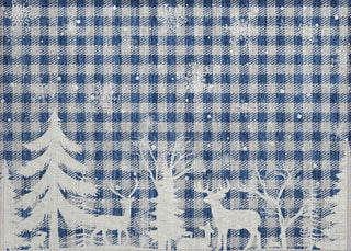 Piper Looms Chantille Christmas ACN1824 Blue Machine Washable Area Rug Scatter Main Image