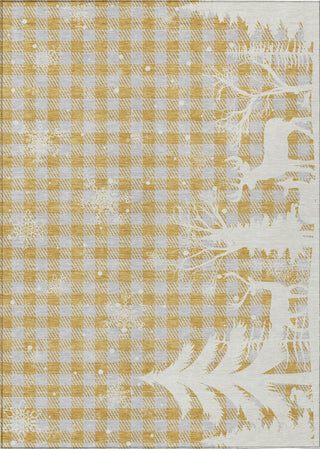 Piper Looms Chantille Christmas ACN1824 Gold Machine Washable Area Rug main image