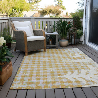 Piper Looms Chantille Christmas ACN1824 Gold Machine Washable Area Rug Outdoor Lifestyle Image Feature