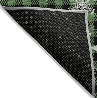 Piper Looms Chantille Christmas ACN1824 Green Machine Washable Area Rug Backing Image