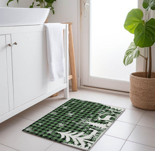 Piper Looms Chantille Christmas ACN1824 Green Machine Washable Area Rug Scatter Lifestyle Image Feature