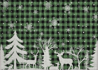 Piper Looms Chantille Christmas ACN1824 Green Machine Washable Area Rug Scatter Main Image
