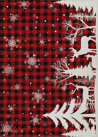 Piper Looms Chantille Christmas ACN1824 Red Machine Washable Area Rug main image
