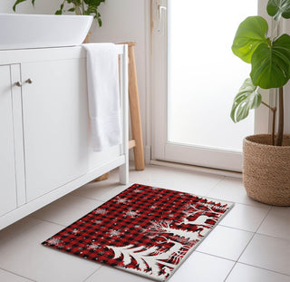 Piper Looms Chantille Christmas ACN1824 Red Machine Washable Area Rug Scatter Lifestyle Image Feature