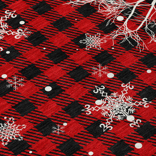 Piper Looms Chantille Christmas ACN1824 Red Machine Washable Area Rug Swatch Image