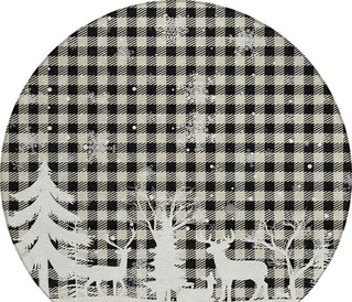 Piper Looms Chantille Christmas ACN1824 Taupe Machine Washable Area Rug Round Main Image