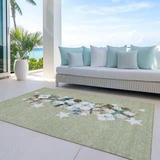 Piper Looms Chantille Christmas ACN1825 Aloe Machine Washable Area Rug Outdoor Lifestyle Image Feature