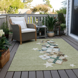 Piper Looms Chantille Christmas ACN1825 Aloe Machine Washable Area Rug Outdoor Lifestyle Image Feature