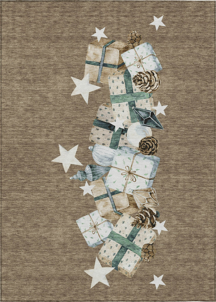 Piper Looms Chantille Christmas ACN1825 Brown Machine Washable Area Rug main image