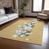 Piper Looms Chantille Christmas ACN1825 Gold Machine Washable Area Rug Lifestyle Image Feature