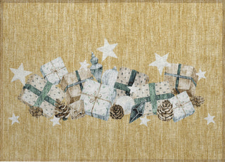 Piper Looms Chantille Christmas ACN1825 Gold Machine Washable Area Rug Scatter Main Image