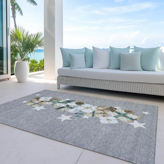 Piper Looms Chantille Christmas ACN1825 Gray Machine Washable Area Rug Outdoor Lifestyle Image Feature