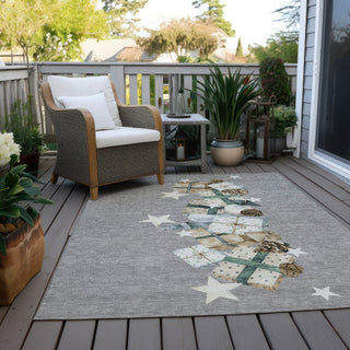 Piper Looms Chantille Christmas ACN1825 Gray Machine Washable Area Rug Outdoor Lifestyle Image Feature