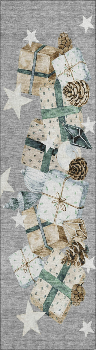 Piper Looms Chantille Christmas ACN1825 Gray Machine Washable Area Rug Runner Main Image