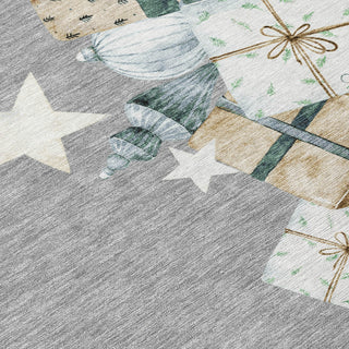 Piper Looms Chantille Christmas ACN1825 Gray Machine Washable Area Rug Swatch Image