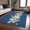 Piper Looms Chantille Christmas ACN1825 Navy Machine Washable Area Rug Lifestyle Image Feature