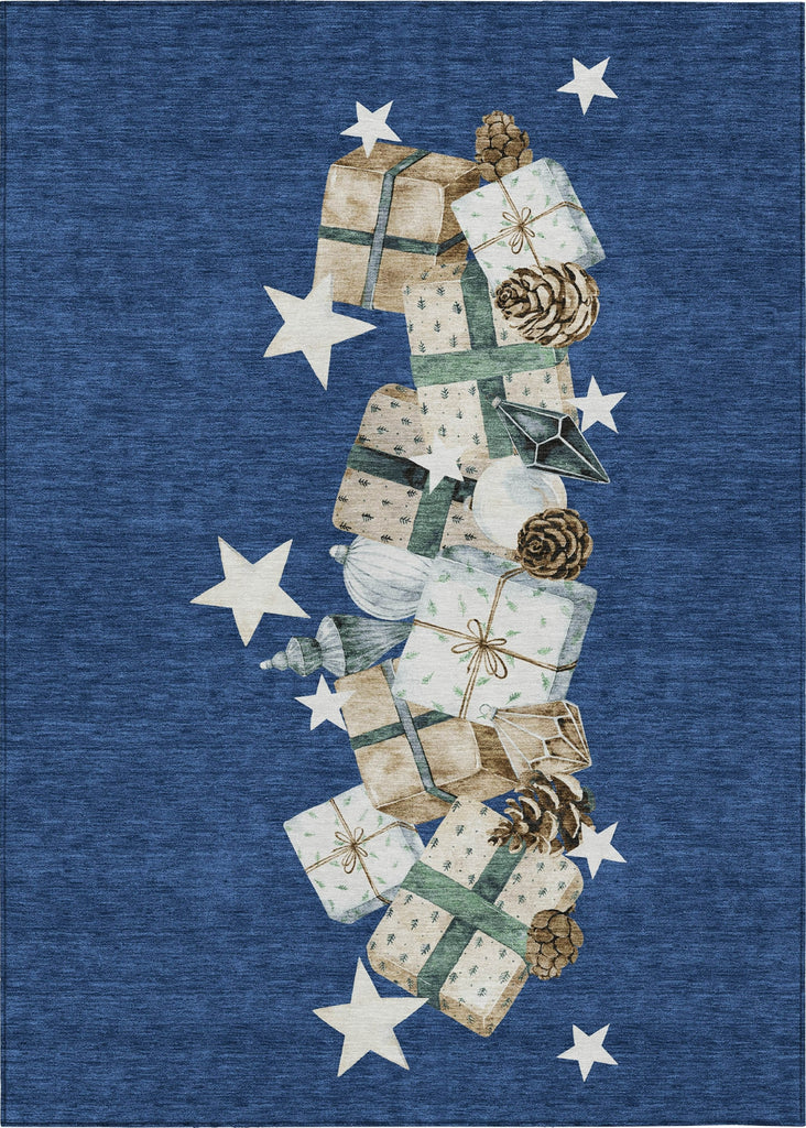 Piper Looms Chantille Christmas ACN1825 Navy Machine Washable Area Rug main image