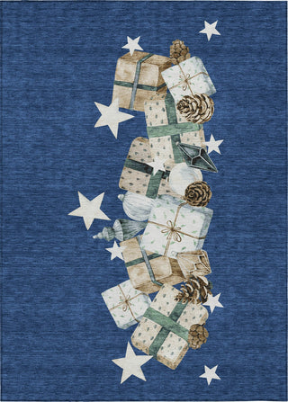 Piper Looms Chantille Christmas ACN1825 Navy Machine Washable Area Rug main image