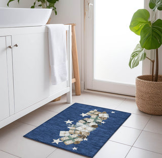 Piper Looms Chantille Christmas ACN1825 Navy Machine Washable Area Rug Scatter Lifestyle Image Feature